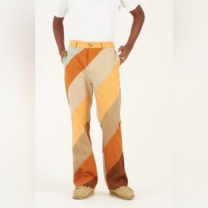 Y.T.G DIAGONAL STRIPED PATCHWORK PANTS Colorful Men’s size Small